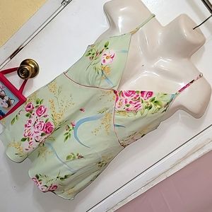 Oscar de la renta cami top v neck floral all over print